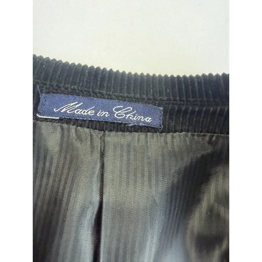 Vintage J.G. Hook Blazer Mens 46L Black Corduroy Sport Coat 2 Button Blazer